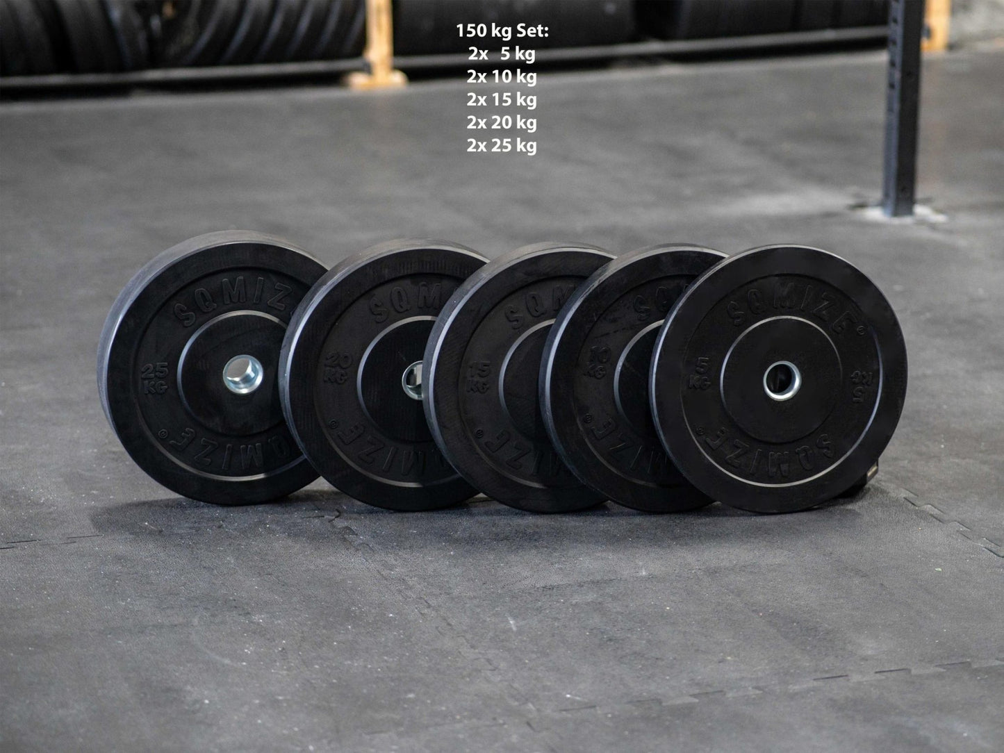 Bumper Plate Set SQMIZE® BBP150, 150 kg - SQMIZE Nederland