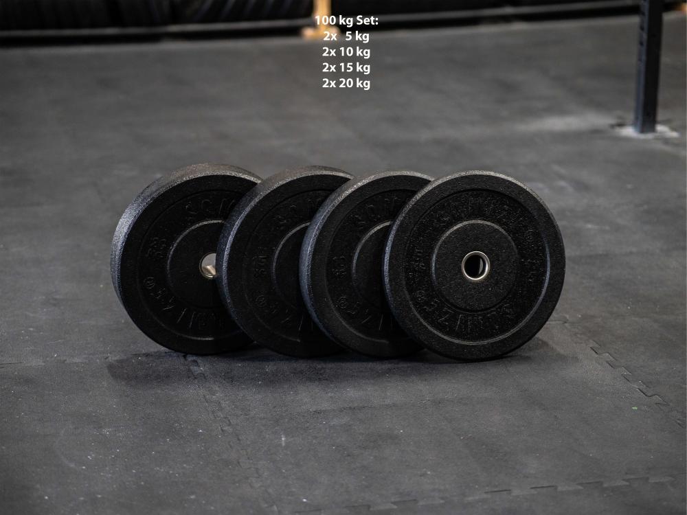 High-Tempered Bumper Plate Set SQMIZE® CRBP100, 100 kg - SQMIZE Nederland