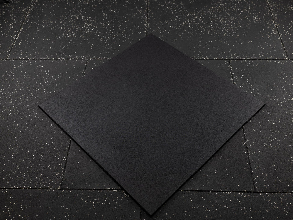 Gym Rubber Mat SQMIZE® GRMB100-15, 15 mm – volledig zwart