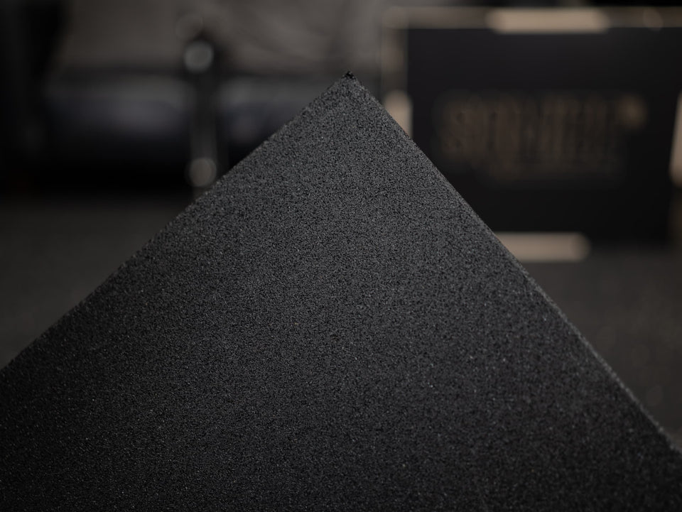 Gym Rubber Mat SQMIZE® GRMB100-15, 15 mm – volledig zwart