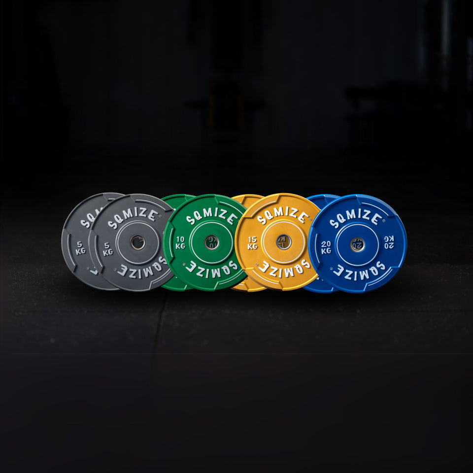 Premium bison colored bumper plate set SQMIZE® V-CBP100