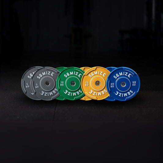 Premium bison colored bumper plate set SQMIZE® V-CBP100