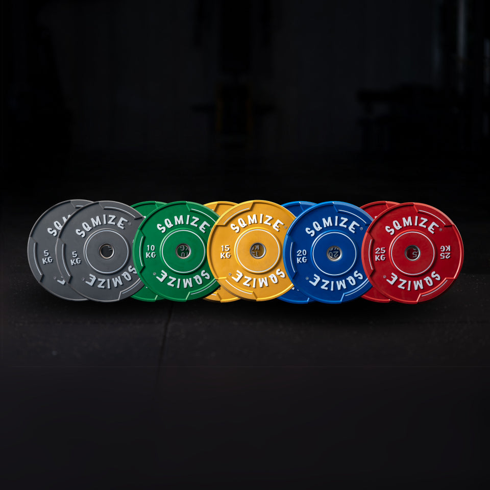 Premium bison colored bumper plate set SQMIZE® V-CBP150
