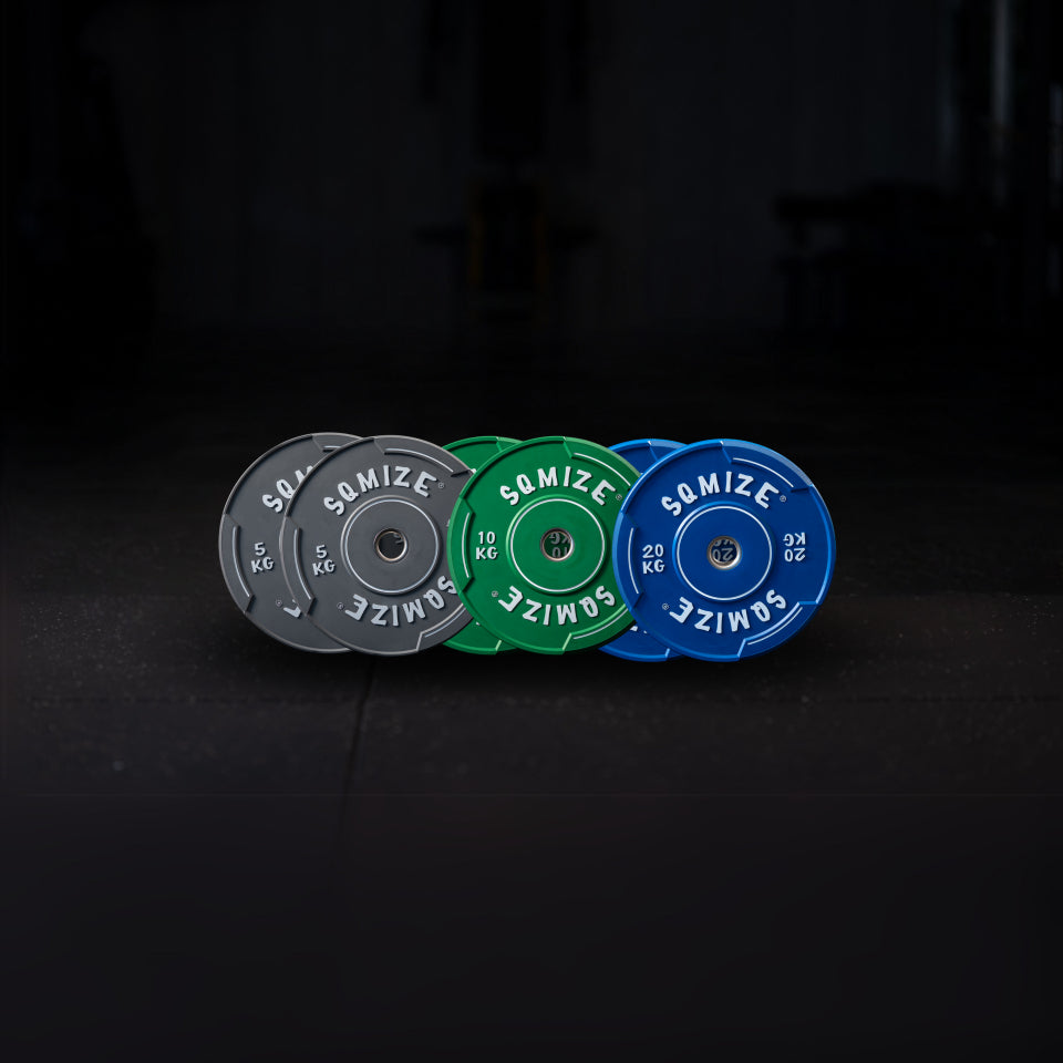 Premium bison colored bumper plate set SQMIZE® V-CBP70