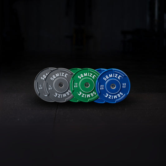 Premium bison colored bumper plate set SQMIZE® V-CBP70