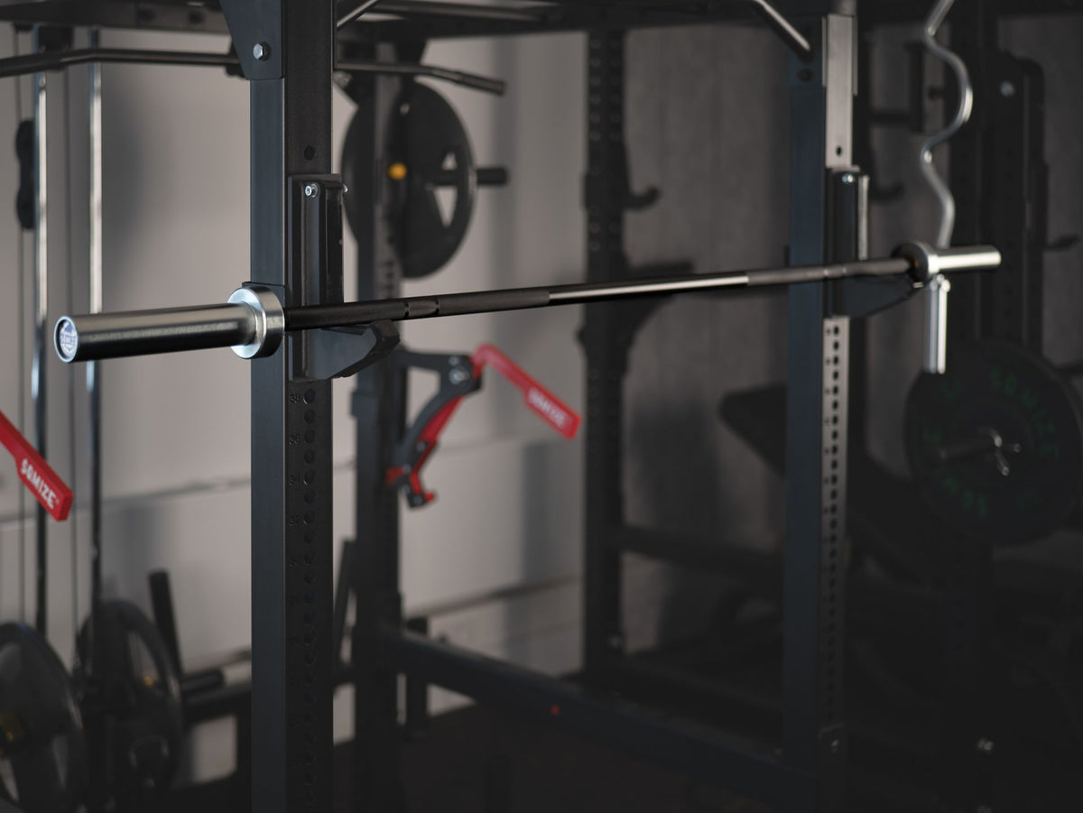 Rackable short barbell 180 cm SQMIZE® Elite Club OB70C Black Hard Chrome