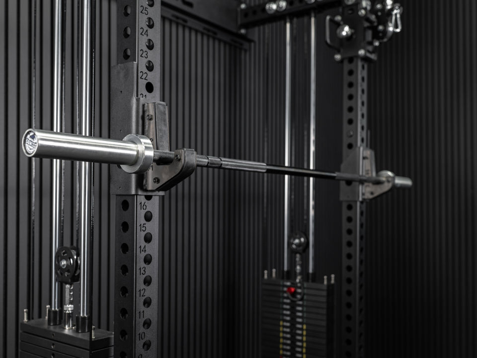 Rackable short bar SQMIZE® ELITE CLUB OB72C high capacity, titanium black(15kg)